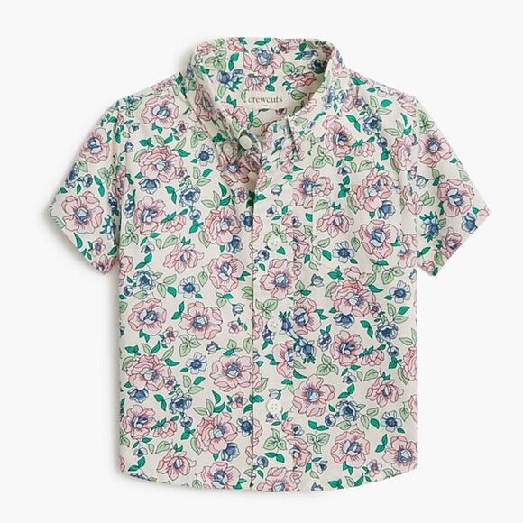 Crewcuts by J. Crew NEW Floral Button Down Shirt Size 2T - Picture 2 of 8